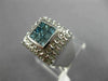 ESTATE LARGE .78CT WHITE & BLUE DIAMOND 14KT WHITE GOLD SQUARE ANNIVERSARY RING