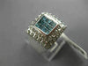 ESTATE LARGE .78CT WHITE & BLUE DIAMOND 14KT WHITE GOLD SQUARE ANNIVERSARY RING