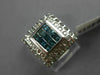 ESTATE LARGE .78CT WHITE & BLUE DIAMOND 14KT WHITE GOLD SQUARE ANNIVERSARY RING