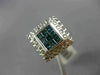 ESTATE LARGE .78CT WHITE & BLUE DIAMOND 14KT WHITE GOLD SQUARE ANNIVERSARY RING