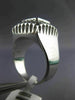 ESTATE LARGE .78CT WHITE & BLUE DIAMOND 14KT WHITE GOLD SQUARE ANNIVERSARY RING