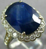 ANTIQUE LARGE 4.12CT OLD MINE DIAMOND & SAPPHIRE 18KT WHITE GOLD ENGAGEMENT RING