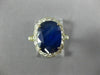 ANTIQUE LARGE 4.12CT OLD MINE DIAMOND & SAPPHIRE 18KT WHITE GOLD ENGAGEMENT RING