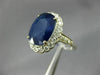 ANTIQUE LARGE 4.12CT OLD MINE DIAMOND & SAPPHIRE 18KT WHITE GOLD ENGAGEMENT RING