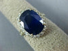 ANTIQUE LARGE 4.12CT OLD MINE DIAMOND & SAPPHIRE 18KT WHITE GOLD ENGAGEMENT RING