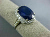 ANTIQUE LARGE 4.12CT OLD MINE DIAMOND & SAPPHIRE 18KT WHITE GOLD ENGAGEMENT RING