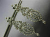 ANTIQUE LARGE 2.0CT DIAMOND 14KT WHITE GOLD FILIGREE TEAR DROP HANGING EARRINGS
