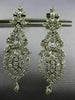 ANTIQUE LARGE 2.0CT DIAMOND 14KT WHITE GOLD FILIGREE TEAR DROP HANGING EARRINGS