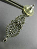 ANTIQUE LARGE 2.0CT DIAMOND 14KT WHITE GOLD FILIGREE TEAR DROP HANGING EARRINGS