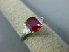 ESTATE 1.9CT DIAMOND & AAA RUBY PLATINUM 18K YELLOW GOLD 3 STONE ENGAGEMENT RING