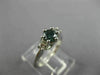 ESTATE .59CT WHITE & BLUE DIAMOND 14KT WHITE GOLD 3D THREE STONE ENGAGEMENT RING