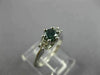 ESTATE .59CT WHITE & BLUE DIAMOND 14KT WHITE GOLD 3D THREE STONE ENGAGEMENT RING