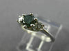 ESTATE .59CT WHITE & BLUE DIAMOND 14KT WHITE GOLD 3D THREE STONE ENGAGEMENT RING