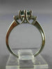 ESTATE .59CT WHITE & BLUE DIAMOND 14KT WHITE GOLD 3D THREE STONE ENGAGEMENT RING