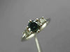 ESTATE .59CT WHITE & BLUE DIAMOND 14KT WHITE GOLD 3D THREE STONE ENGAGEMENT RING