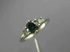 ESTATE .59CT WHITE & BLUE DIAMOND 14KT WHITE GOLD 3D THREE STONE ENGAGEMENT RING