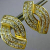 ESTATE LARGE 1.30CT DIAMOND 14K YELLOW GOLD MULTI ROW INFINITY LOVE FUN EARRINGS
