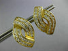 ESTATE LARGE 1.30CT DIAMOND 14K YELLOW GOLD MULTI ROW INFINITY LOVE FUN EARRINGS
