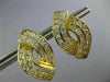 ESTATE LARGE 1.30CT DIAMOND 14K YELLOW GOLD MULTI ROW INFINITY LOVE FUN EARRINGS