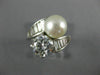 ESTATE LARGE 1.46CT DIAMOND & AAA SOUTH SEA PEARL PLATINUM SOLITAIRE LOVE RING