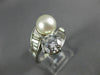 ESTATE LARGE 1.46CT DIAMOND & AAA SOUTH SEA PEARL PLATINUM SOLITAIRE LOVE RING