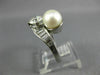 ESTATE LARGE 1.46CT DIAMOND & AAA SOUTH SEA PEARL PLATINUM SOLITAIRE LOVE RING