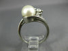 ESTATE LARGE 1.46CT DIAMOND & AAA SOUTH SEA PEARL PLATINUM SOLITAIRE LOVE RING