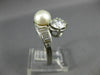 ESTATE LARGE 1.46CT DIAMOND & AAA SOUTH SEA PEARL PLATINUM SOLITAIRE LOVE RING