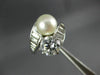 ESTATE LARGE 1.46CT DIAMOND & AAA SOUTH SEA PEARL PLATINUM SOLITAIRE LOVE RING