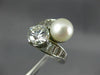 ESTATE LARGE 1.46CT DIAMOND & AAA SOUTH SEA PEARL PLATINUM SOLITAIRE LOVE RING