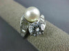 ESTATE LARGE 1.46CT DIAMOND & AAA SOUTH SEA PEARL PLATINUM SOLITAIRE LOVE RING