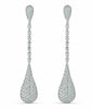 ESTATE 2.70CT DIAMOND 18K WHITE GOLD 3D TEAR DROP PAVE JOURNEY DANGLING EARRINGS