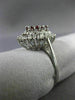 ESTATE 2.16CT DIAMOND & AAA MARQUISE RUBY 18K WHITE GOLD CLASSIC ENGAGEMENT RING