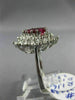 ESTATE 2.16CT DIAMOND & AAA MARQUISE RUBY 18K WHITE GOLD CLASSIC ENGAGEMENT RING