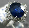 ESTATE LARGE 3.10CT DIAMOND & AAA SAPPHIRE PLATINUM CLASSIC OVAL ENGAGEMENT RING