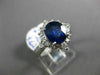 ESTATE LARGE 3.10CT DIAMOND & AAA SAPPHIRE PLATINUM CLASSIC OVAL ENGAGEMENT RING