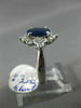 ESTATE LARGE 3.10CT DIAMOND & AAA SAPPHIRE PLATINUM CLASSIC OVAL ENGAGEMENT RING