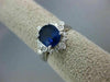 ESTATE LARGE 3.10CT DIAMOND & AAA SAPPHIRE PLATINUM CLASSIC OVAL ENGAGEMENT RING