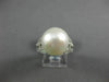 ESTATE LARGE .54CT ROUND DIAMOND & AAA SOUTH SEA PEARL 18KT WHITE GOLD LOVE RING