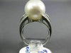 ESTATE LARGE .54CT ROUND DIAMOND & AAA SOUTH SEA PEARL 18KT WHITE GOLD LOVE RING