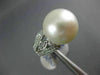 ESTATE LARGE .54CT ROUND DIAMOND & AAA SOUTH SEA PEARL 18KT WHITE GOLD LOVE RING