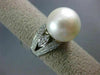 ESTATE LARGE .54CT ROUND DIAMOND & AAA SOUTH SEA PEARL 18KT WHITE GOLD LOVE RING
