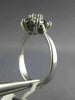 ESTATE .77CT WHITE & BLUE DIAMOND 14K WHITE GOLD 3D STAR FLOWER ENGAGEMENT RING