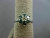 ESTATE .77CT WHITE & BLUE DIAMOND 14K WHITE GOLD 3D STAR FLOWER ENGAGEMENT RING