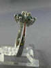 ESTATE .77CT WHITE & BLUE DIAMOND 14K WHITE GOLD 3D STAR FLOWER ENGAGEMENT RING
