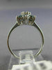 ESTATE .77CT WHITE & BLUE DIAMOND 14K WHITE GOLD 3D STAR FLOWER ENGAGEMENT RING