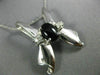 ESTATE LARGE .10CT DIAMOND & AAA BLACK ONYX 14KT WHITE GOLD 3D V SHAPE PENDANT