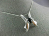 ESTATE LARGE .10CT DIAMOND & AAA BLACK ONYX 14KT WHITE GOLD 3D V SHAPE PENDANT