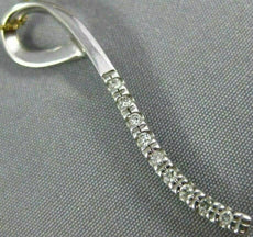 ESTATE .13CT DIAMOND 14KT WHITE AND YELLOW GOLD 3D CLASSIC LOVE KNOT BAR PENDANT
