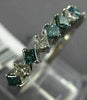ESTATE .62CT WHITE & BLUE DIAMOND 14K WHITE GOLD 3D CLASSIC ANNIVERSARY RING